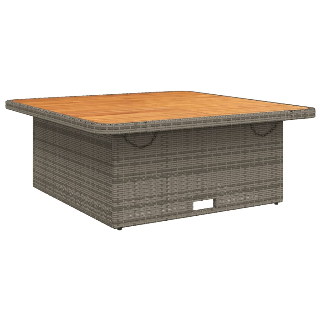 vidaXL 2-tlg. Garten-Essgruppe mit Kissen Grau Poly Rattan