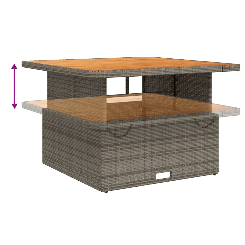 vidaXL 2-tlg. Garten-Essgruppe mit Kissen Grau Poly Rattan