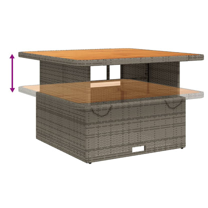 vidaXL 2-tlg. Garten-Essgruppe mit Kissen Grau Poly Rattan