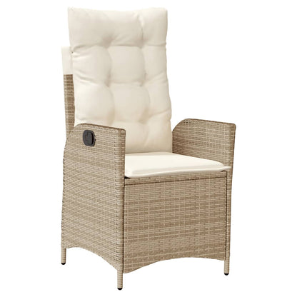 vidaXL 5-tlg. Garten-Essgruppe mit Kissen Beige Poly Rattan