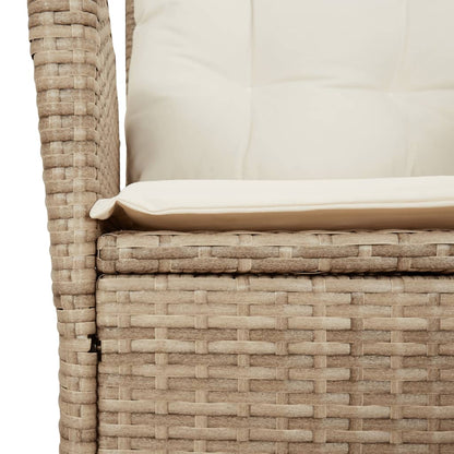 vidaXL 5-tlg. Garten-Essgruppe mit Kissen Beige Poly Rattan