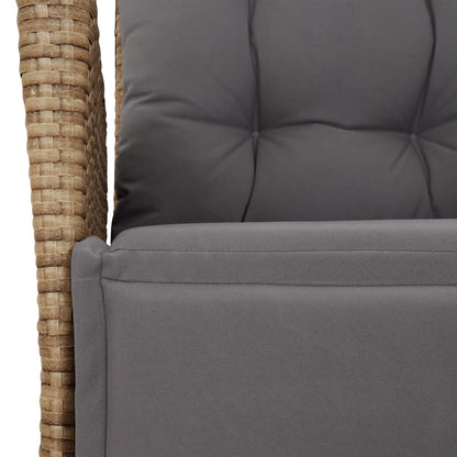 vidaXL Ensemble repas de jardin 5 pcs avec coussins Résine tressée Beige