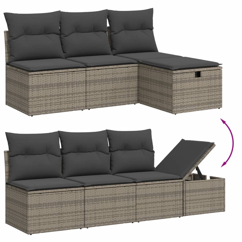 vidaXL Ensemble de canapés de jardin 8 pièces avec coussins en résine tressée grise