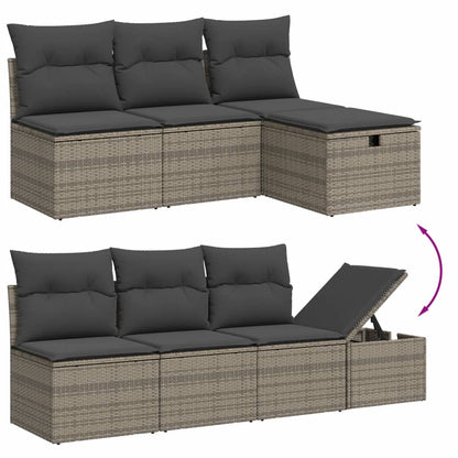 vidaXL Ensemble de canapés de jardin 8 pièces avec coussins en résine tressée grise
