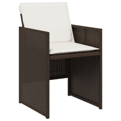 vidaXL Chaises de jardin avec coussins 4 pcs Marron Résine tressée