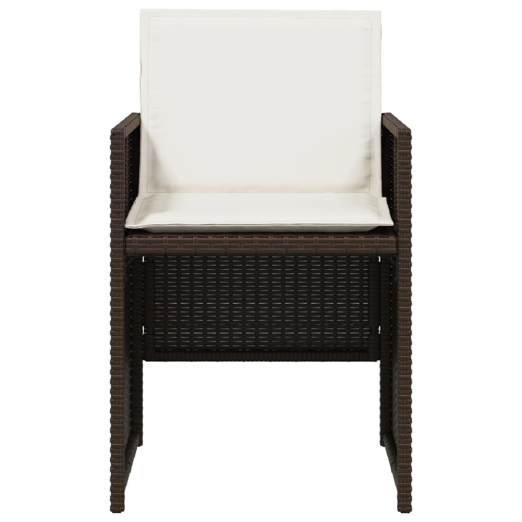 vidaXL Chaises de jardin avec coussins 4 pcs Marron Résine tressée