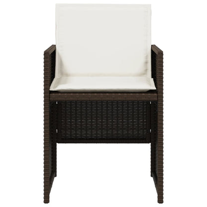 vidaXL Chaises de jardin avec coussins 4 pcs Marron Résine tressée