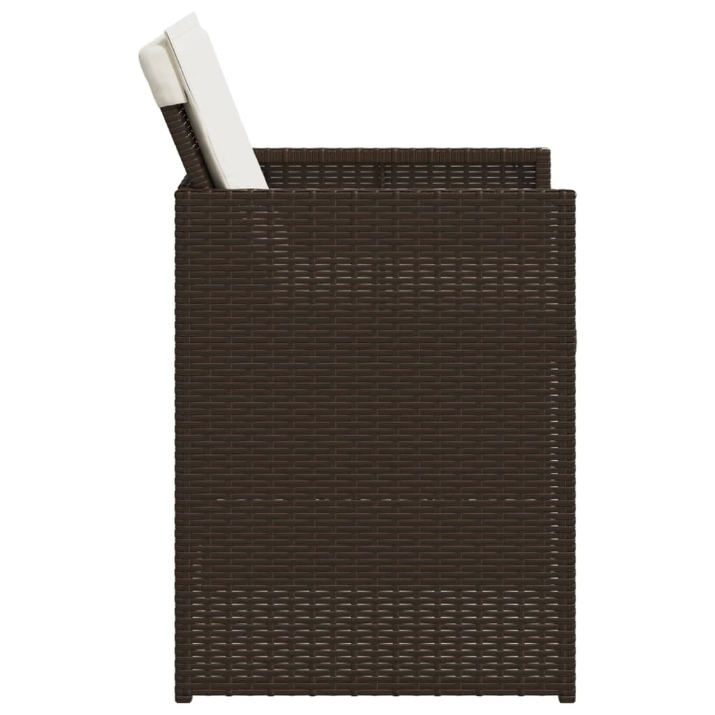 vidaXL Chaises de jardin avec coussins 4 pcs Marron Résine tressée