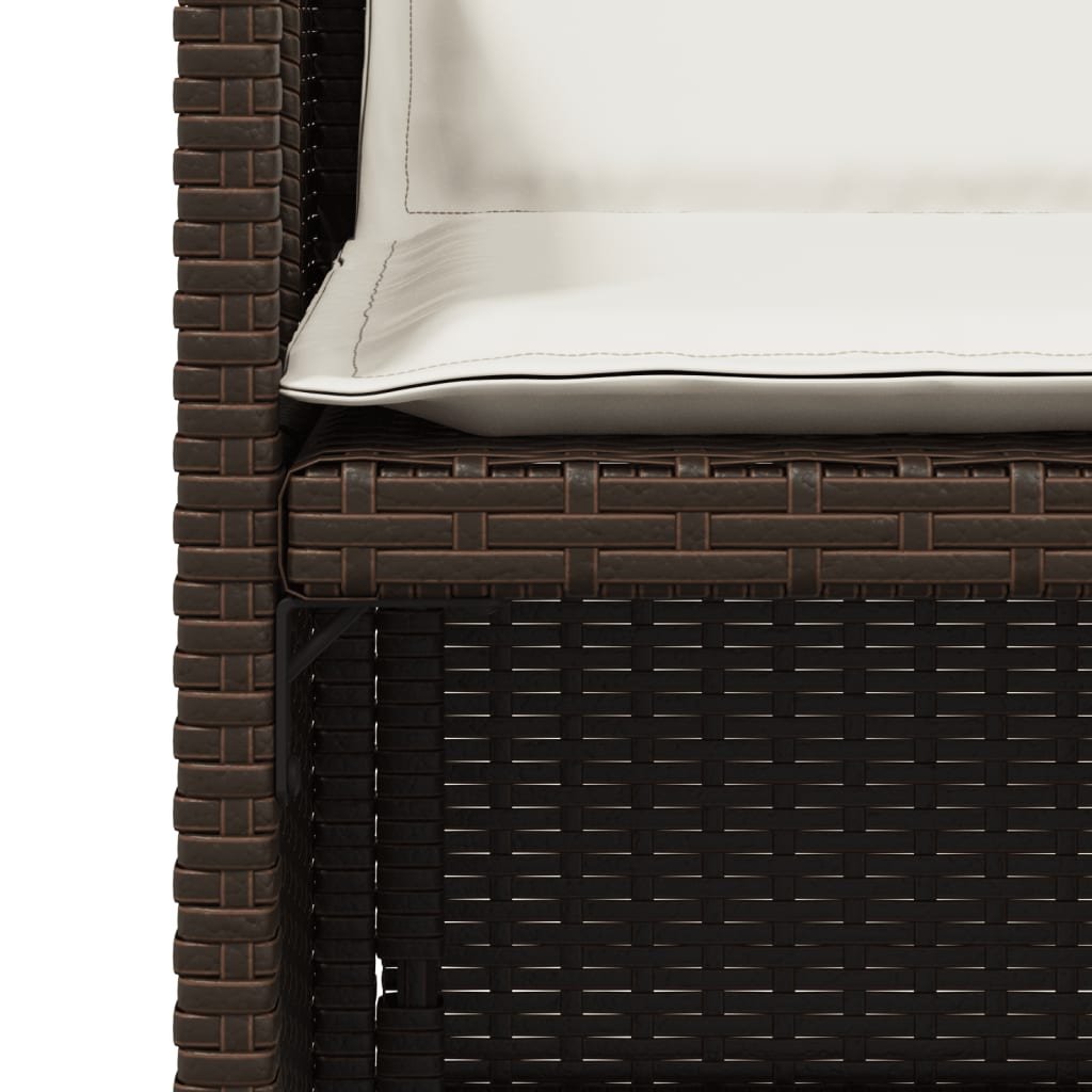 vidaXL Chaises de jardin avec coussins 4 pcs Marron Résine tressée