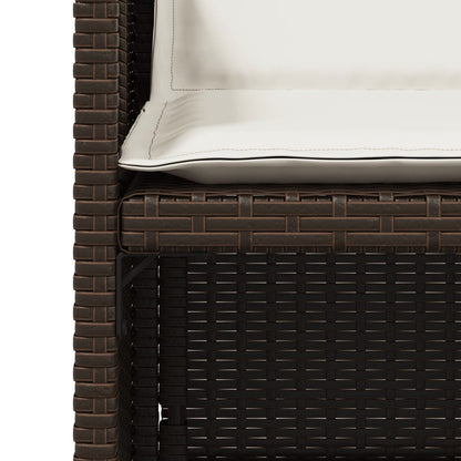 vidaXL Chaises de jardin avec coussins 4 pcs Marron Résine tressée