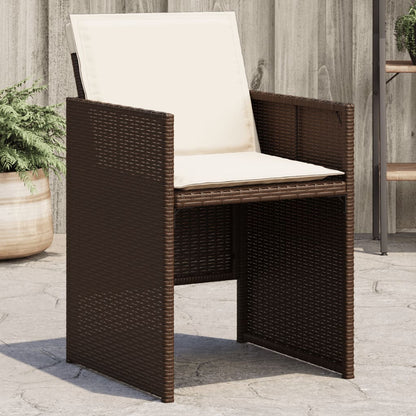 vidaXL Chaises de jardin avec coussins 4 pcs Marron Résine tressée
