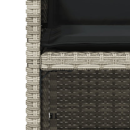 vidaXL Gartenstühle mit Kissen 4 Stk. Hellgrau Poly Rattan