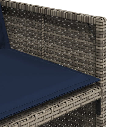 vidaXL Gartenstühle mit Kissen 4 Stk. Grau Poly Rattan