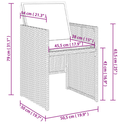 vidaXL Gartenstühle mit Kissen 4 Stk. Grau Poly Rattan