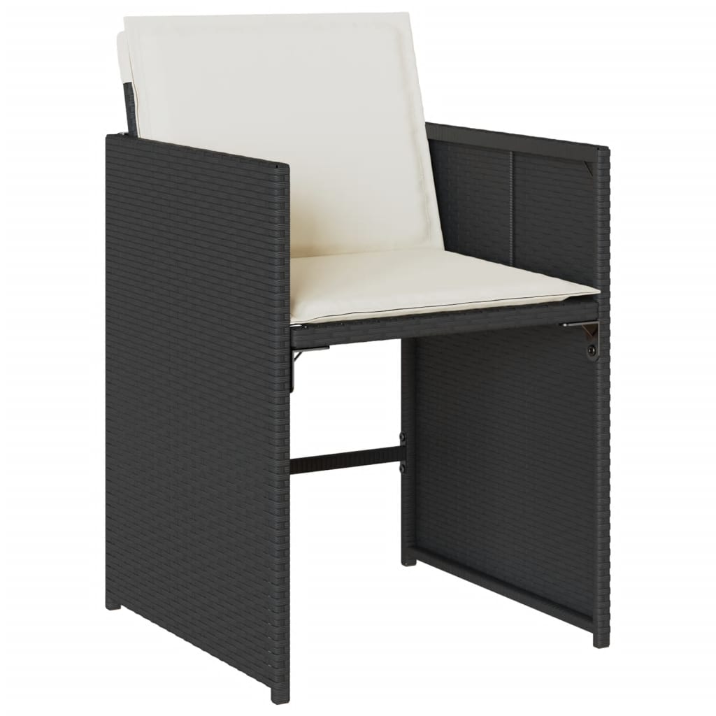 vidaXL Chaises de jardin avec coussins 4 pcs Noir Résine tressée