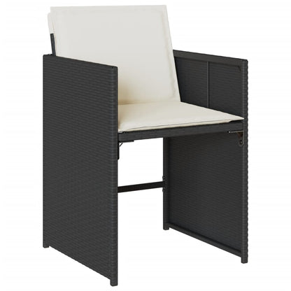 vidaXL Chaises de jardin avec coussins 4 pcs Noir Résine tressée