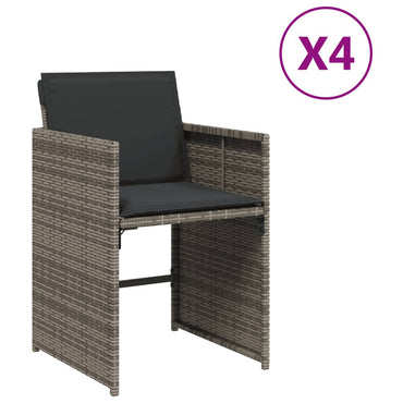 vidaXL Chaises de jardin avec coussins 4 pcs Gris résine tressée