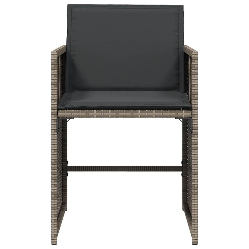 vidaXL Chaises de jardin avec coussins 4 pcs Gris résine tressée