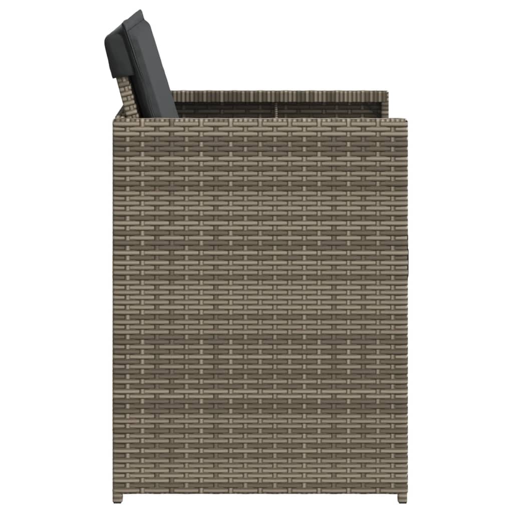 vidaXL Chaises de jardin avec coussins 4 pcs Gris résine tressée