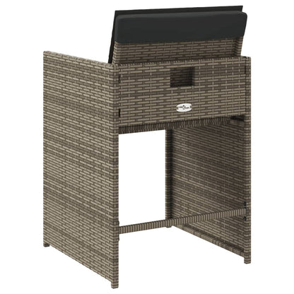 vidaXL Chaises de jardin avec coussins 4 pcs Gris résine tressée