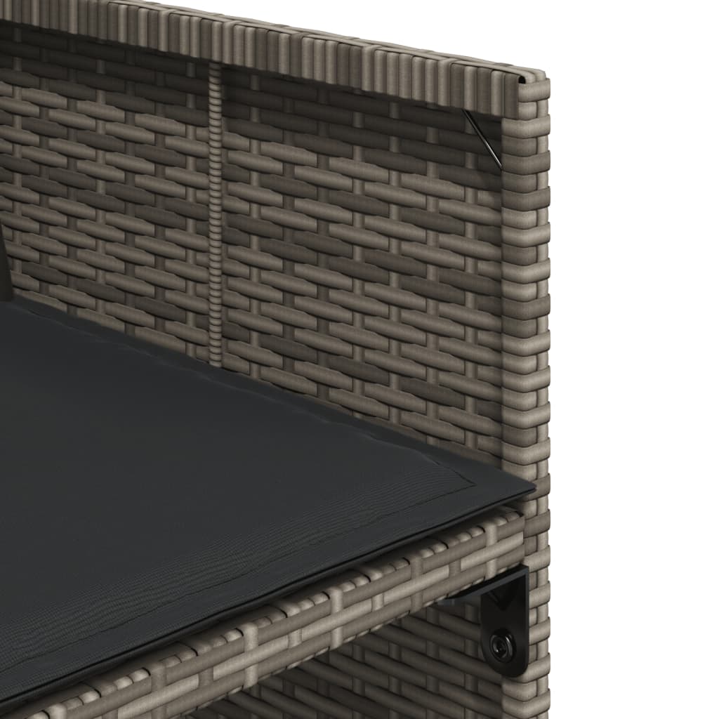 vidaXL Chaises de jardin avec coussins 4 pcs Gris résine tressée