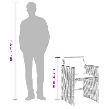 vidaXL Chaises de jardin avec coussins 4 pcs Gris résine tressée