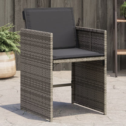 vidaXL Chaises de jardin avec coussins 4 pcs Gris résine tressée