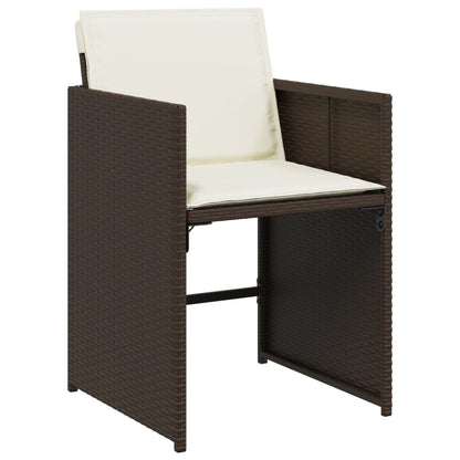 vidaXL Chaises de jardin avec coussins 4 pcs Marron Résine tressée