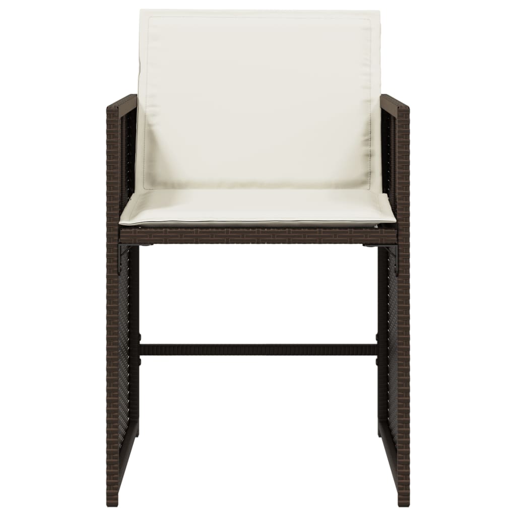 vidaXL Chaises de jardin avec coussins 4 pcs Marron Résine tressée