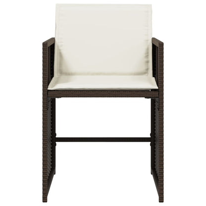 vidaXL Chaises de jardin avec coussins 4 pcs Marron Résine tressée