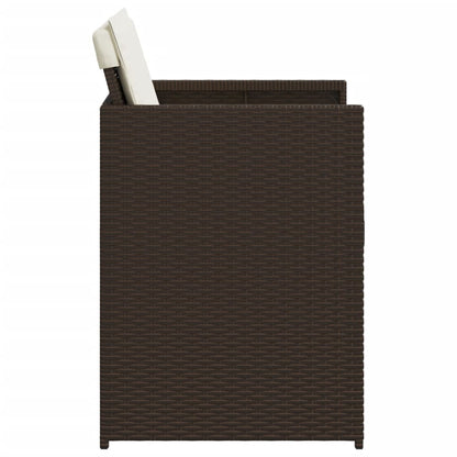 vidaXL Chaises de jardin avec coussins 4 pcs Marron Résine tressée