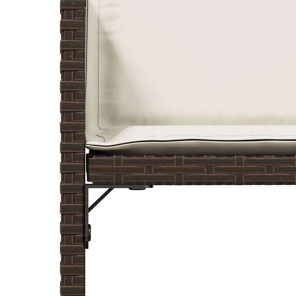 vidaXL Chaises de jardin avec coussins 4 pcs Marron Résine tressée