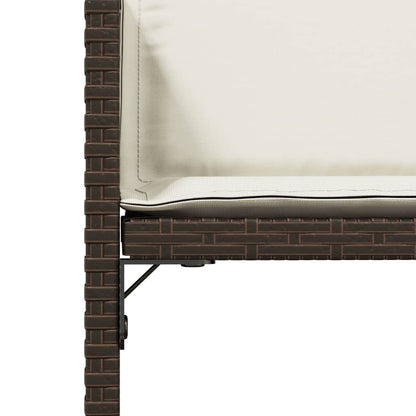 vidaXL Chaises de jardin avec coussins 4 pcs Marron Résine tressée