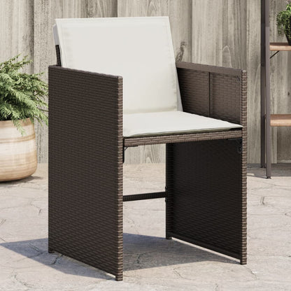 vidaXL Chaises de jardin avec coussins 4 pcs Marron Résine tressée