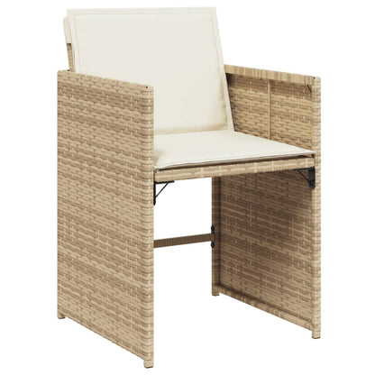 vidaXL Chaises de jardin avec coussins 4 pcs Beige Poly Rotin