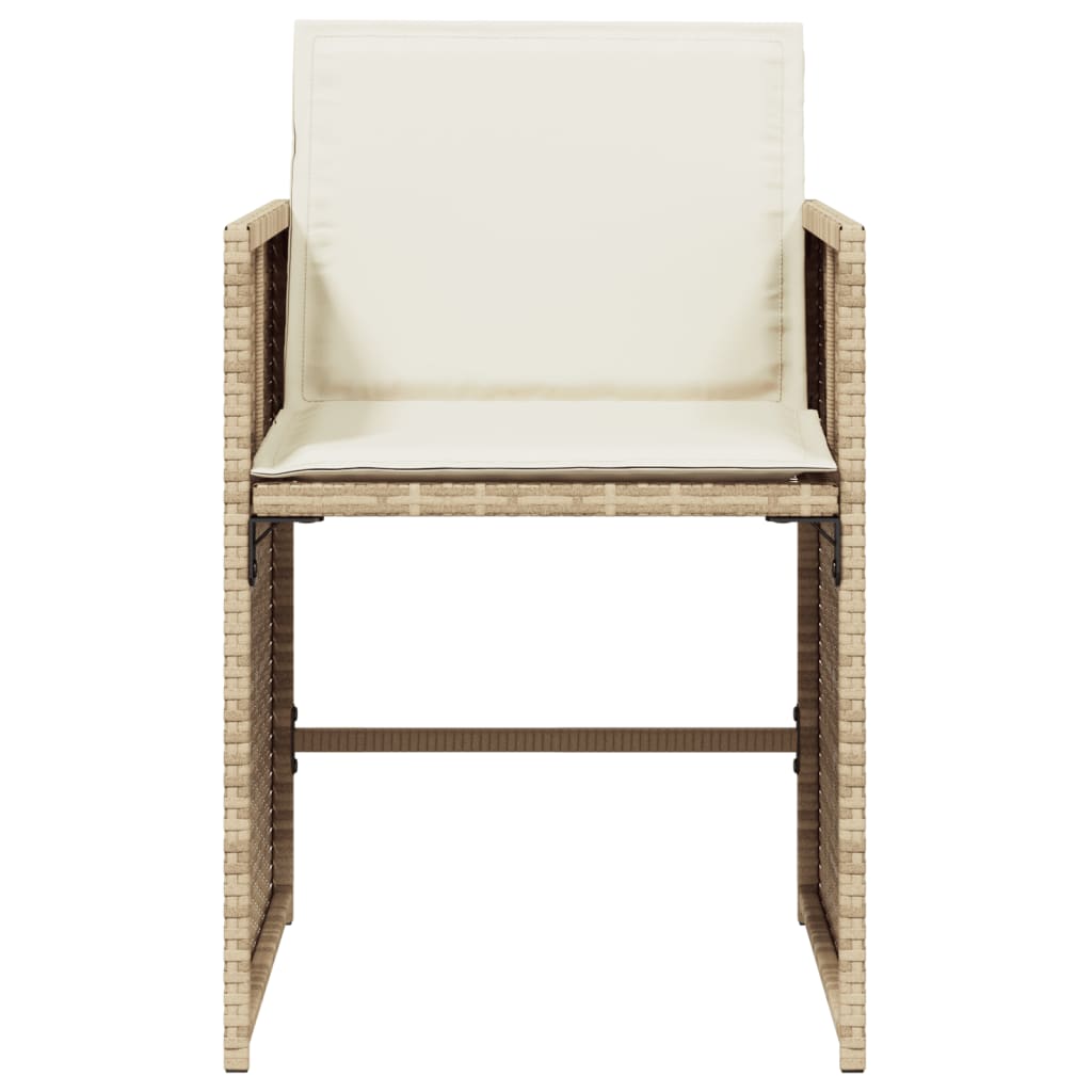 vidaXL Chaises de jardin avec coussins 4 pcs Beige Poly Rotin