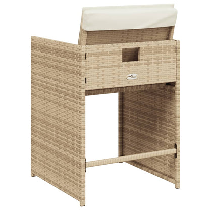 vidaXL Chaises de jardin avec coussins 4 pcs Beige Poly Rotin