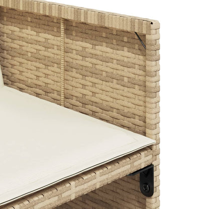 vidaXL Chaises de jardin avec coussins 4 pcs Beige Poly Rotin