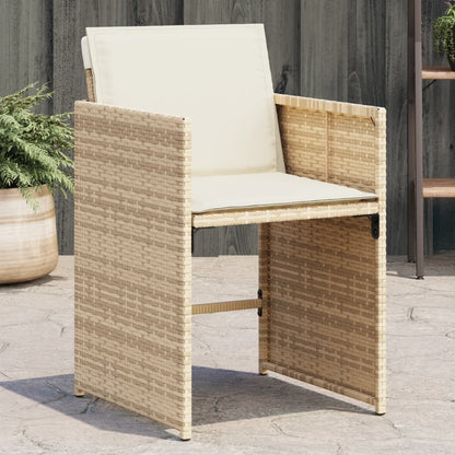 vidaXL Chaises de jardin avec coussins 4 pcs Beige Poly Rotin