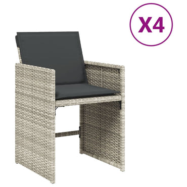 vidaXL Chaises de jardin avec coussins 4 pcs Gris clair Résine tressée