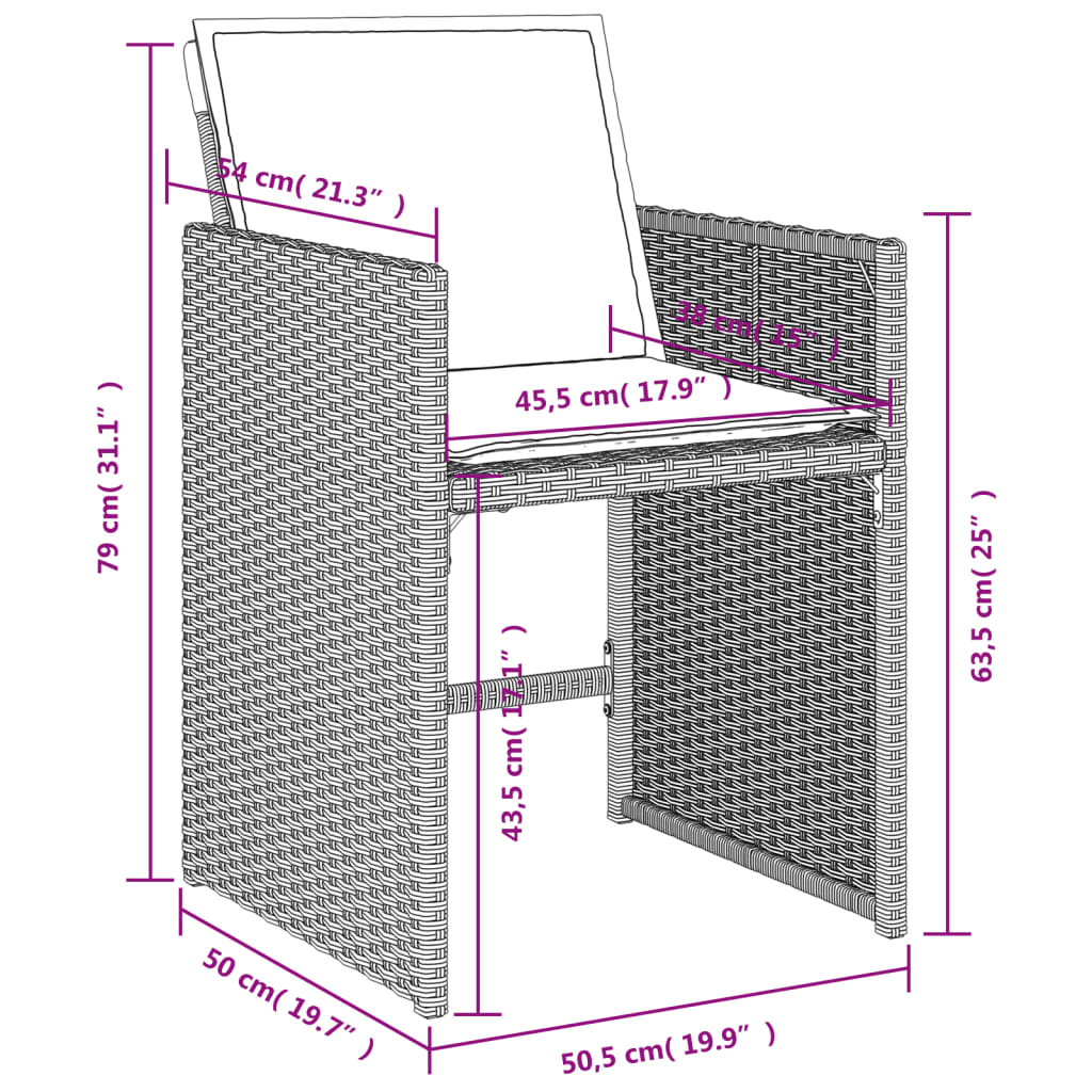 vidaXL Chaises de jardin avec coussins 4 pcs Gris clair Résine tressée