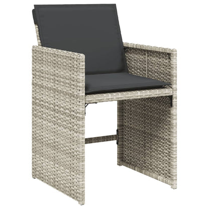 vidaXL Chaises de jardin avec coussins 4 pcs Gris clair Résine tressée