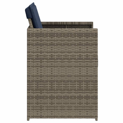 vidaXL Gartenstühle mit Kissen 4 Stk. Grau Poly Rattan