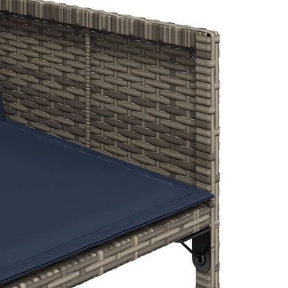 vidaXL Gartenstühle mit Kissen 4 Stk. Grau Poly Rattan
