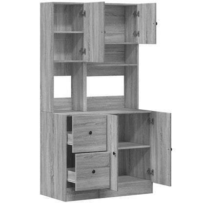 vidaXL Küchenschrank Grau Sonoma 95x50x180 cm Holzwerkstoff