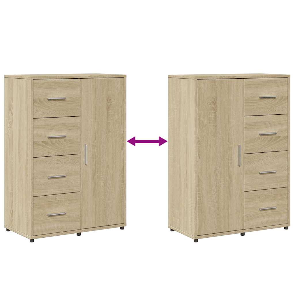 vidaXL Sideboards 2 Stk. Sonoma-Eiche 60x31x84 cm Holzwerkstoff