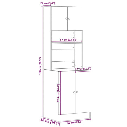 vidaXL Küchenschrank Weiß 60x50x180 cm Holzwerkstoff