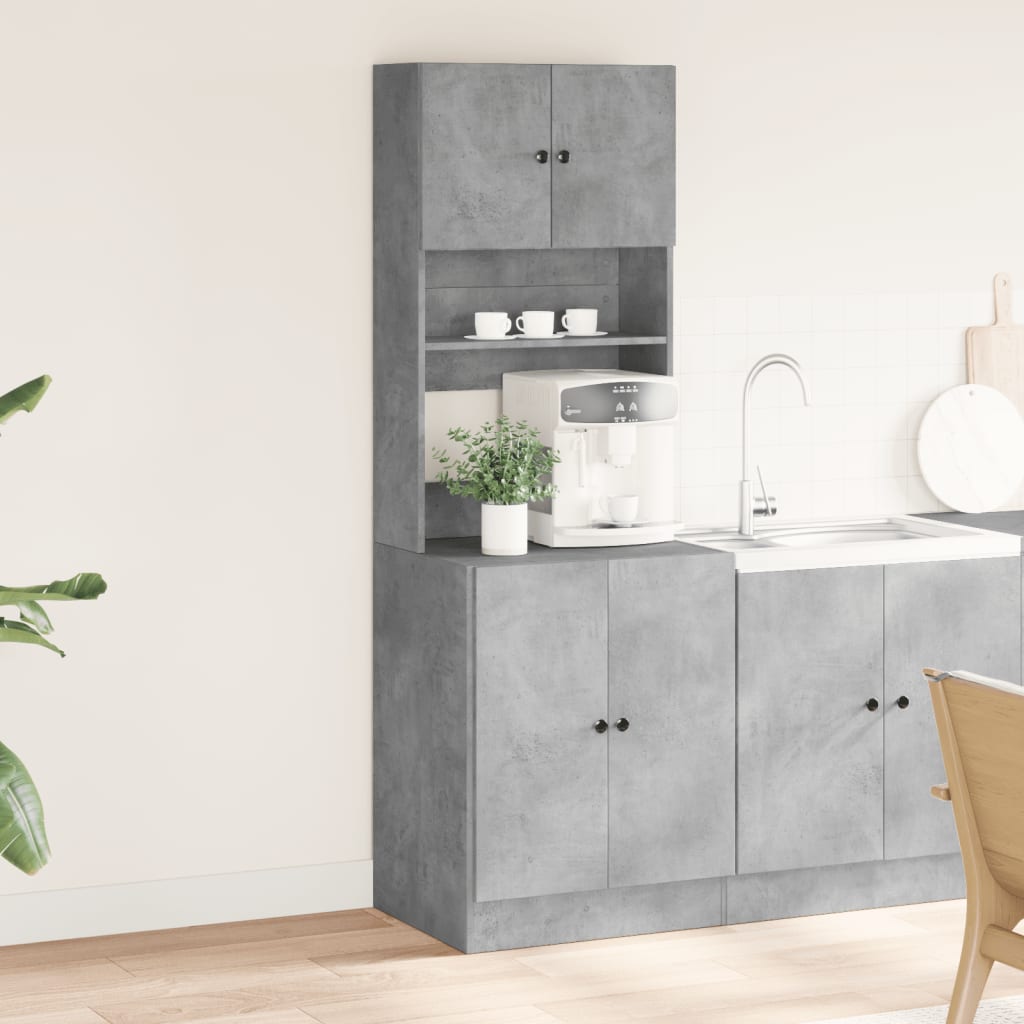 vidaXL Küchenschrank Betongrau 60x50x180 cm Holzwerkstoff