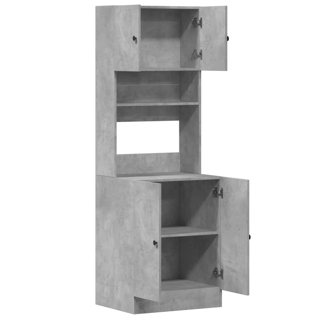 vidaXL Küchenschrank Betongrau 60x50x180 cm Holzwerkstoff