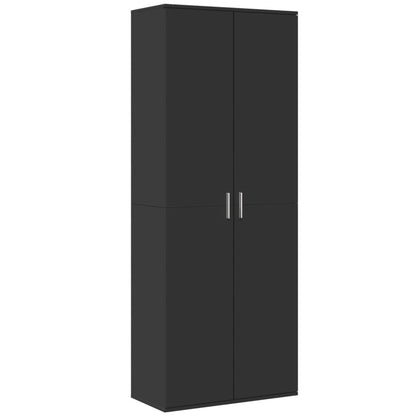 vidaXL Buffet haut noir 70x35x180 cm Aggloméré
